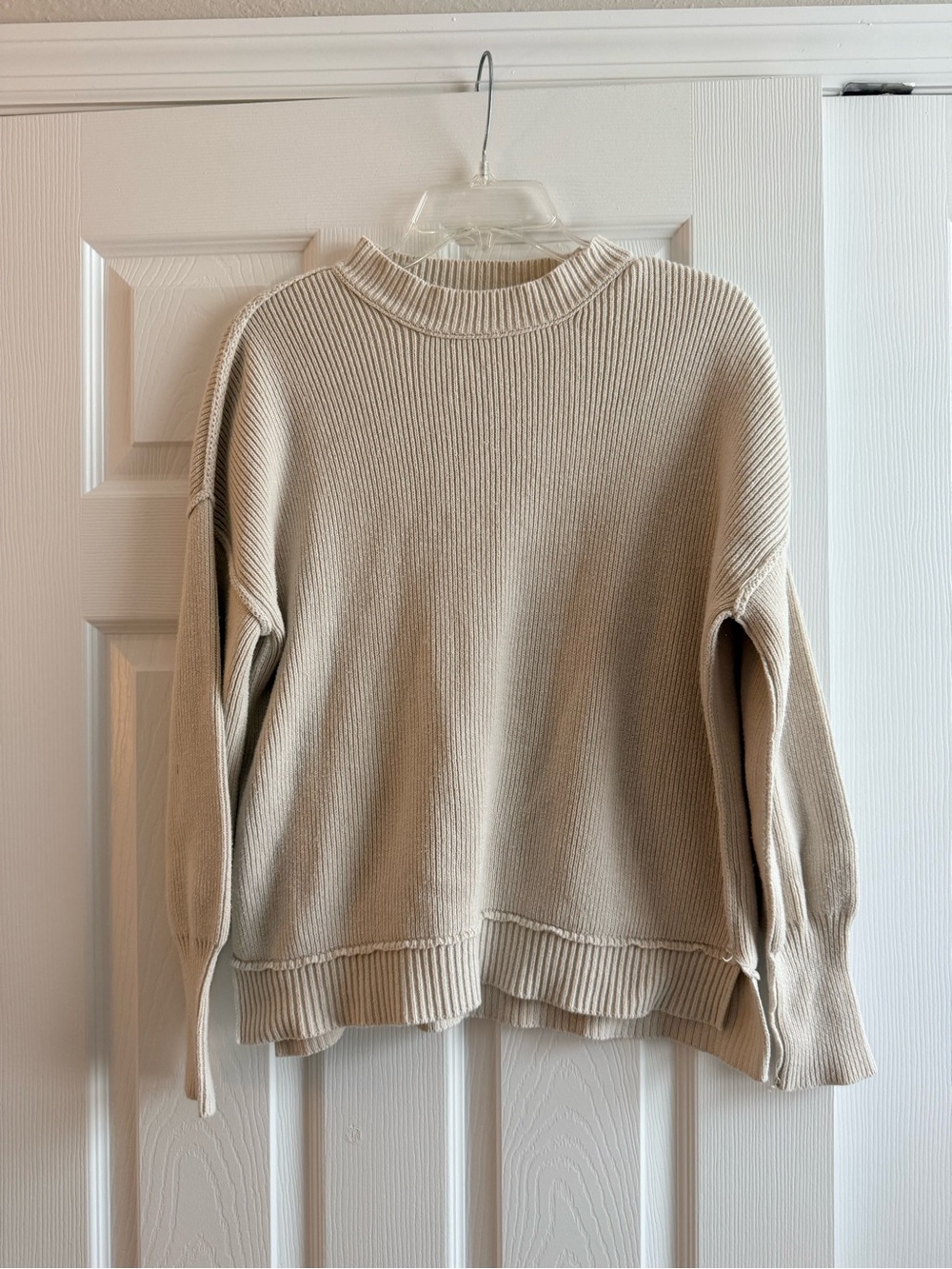 moon & madison Cream Ribbed Mock Neck Sweater